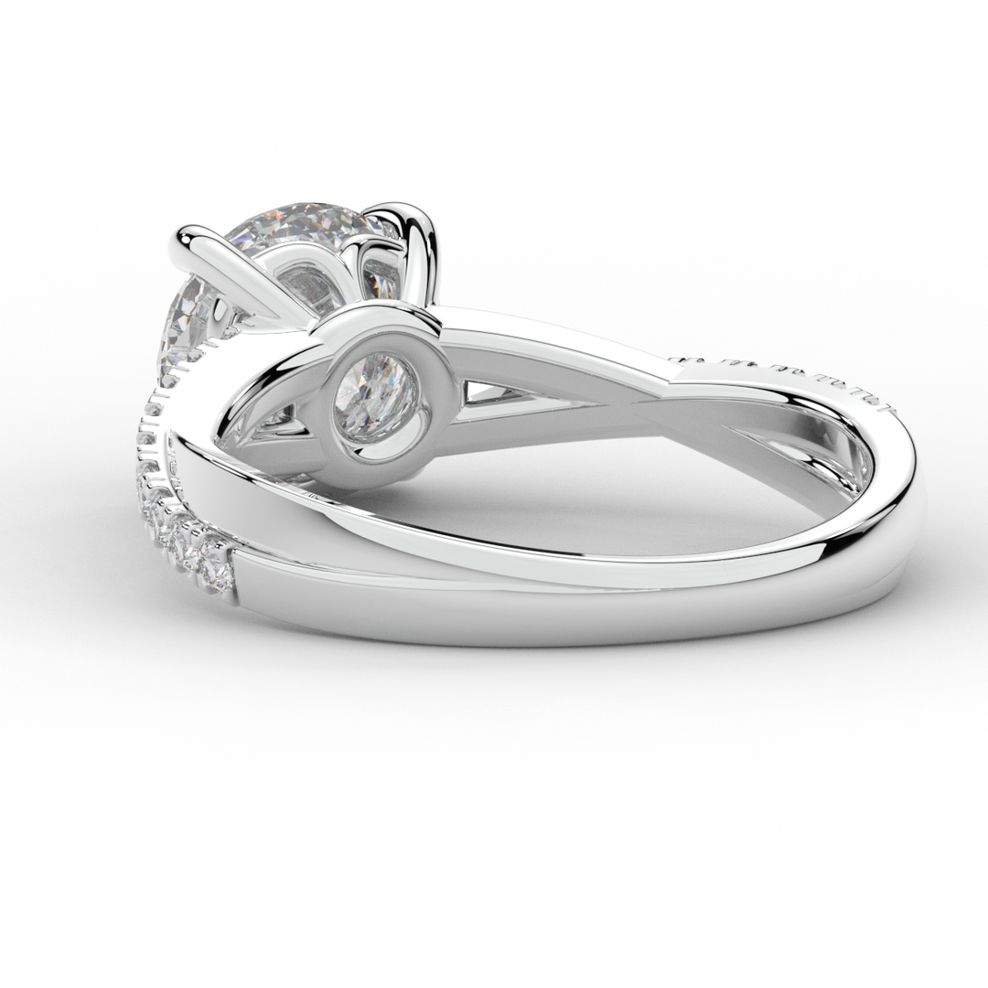 2.20CT.TW ROUND LAB DIAMOND TWISTBAND ENGAGEMENT RING - Nazarelle