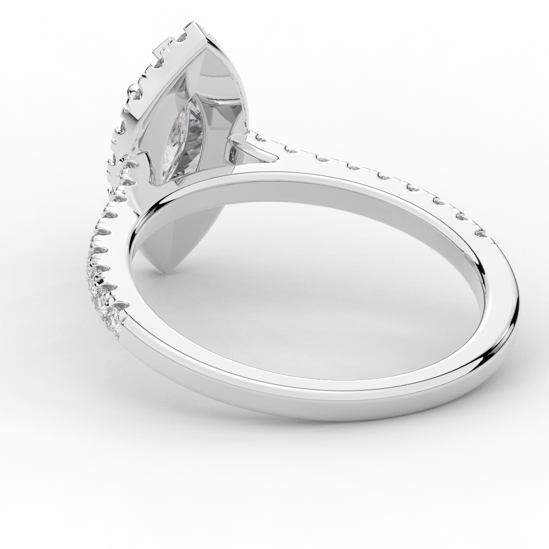 0.80CT.TW MARQUISE LAB DIAMOND HALO ENGAGEMENT RING - Nazarelle