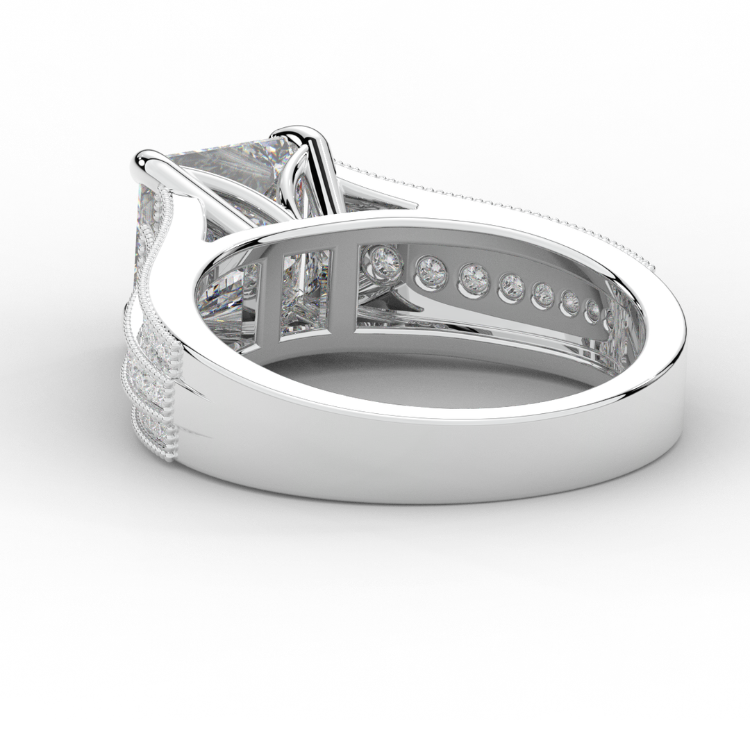 3.55CT.TW PRINCESS LAB DIAMOND ENGAGEMENT RING - Nazarelle