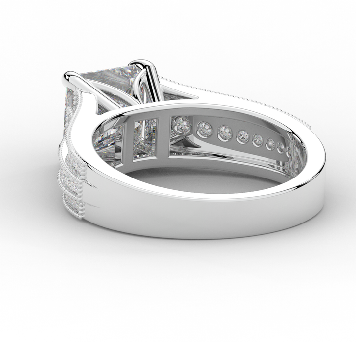 3.55CT.TW PRINCESS LAB DIAMOND ENGAGEMENT RING - Nazarelle
