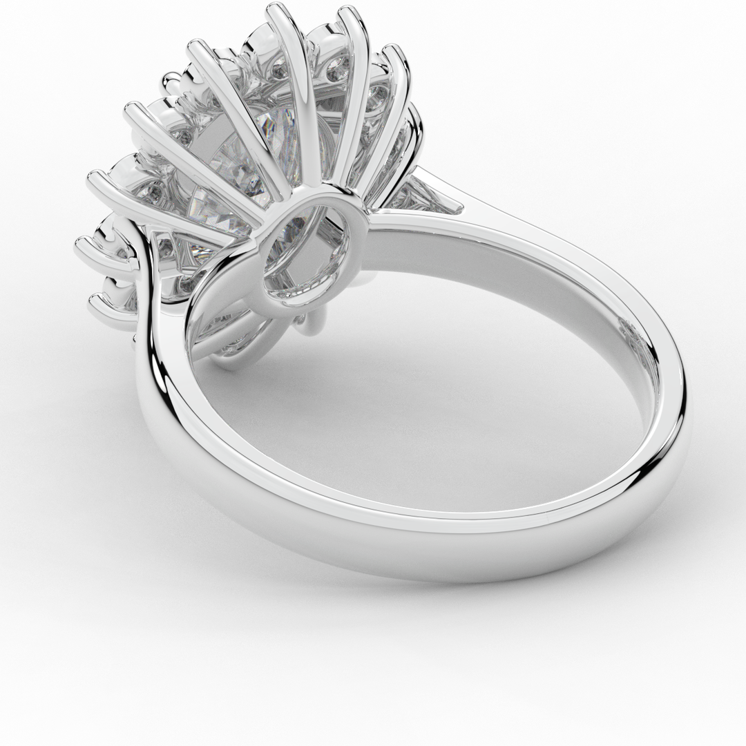 2.65CT.TW OVAL LAB DIAMOND HALO ENGAGEMENT RING - Nazarelle