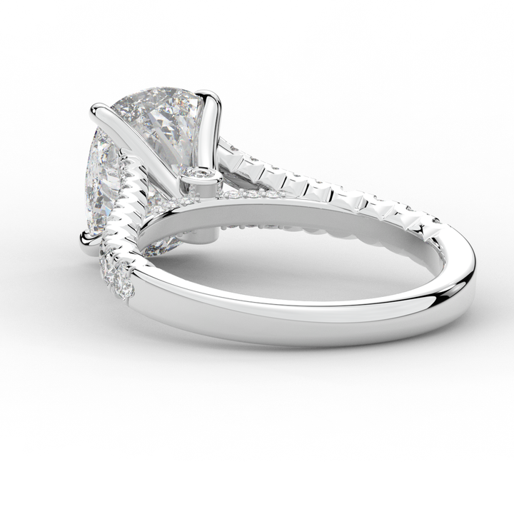 3.45CT.TW CUSHION LAB DIAMOND ENGAGEMENT RING - Nazarelle