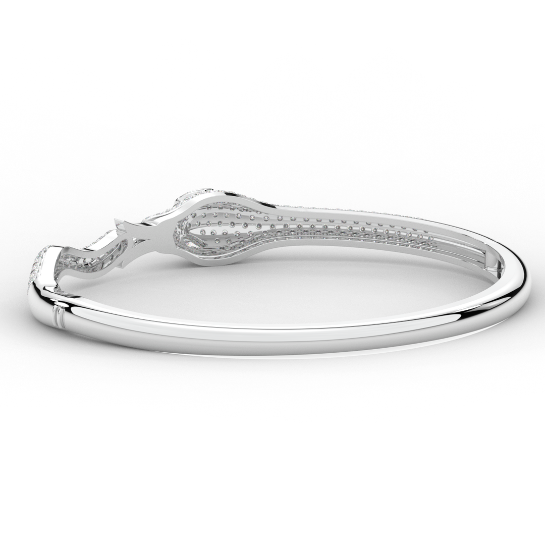 2.00CT.TW ROUND AND PEAR LAB DIAMOND SNAKE BANGLE - Nazarelle