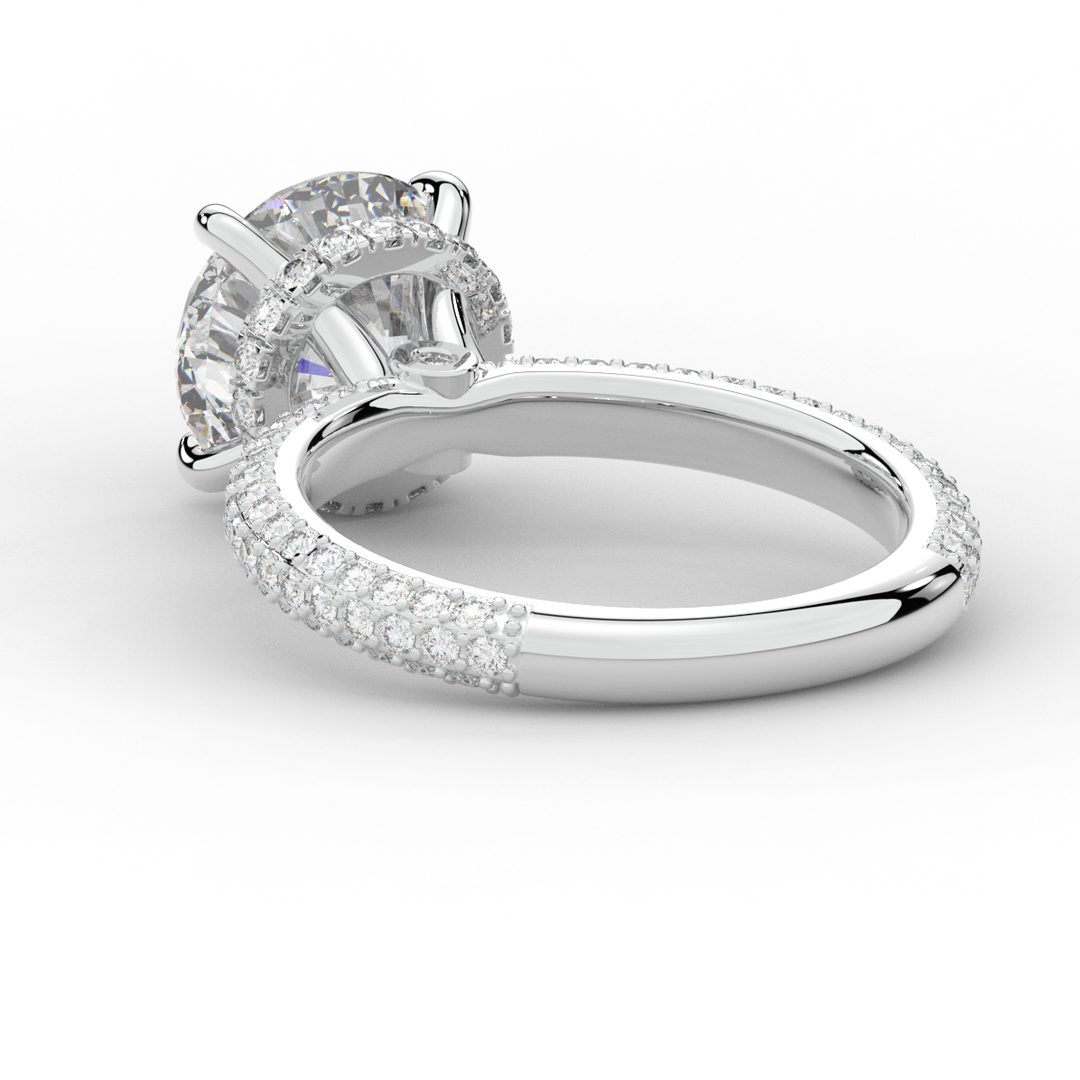 3.60CT.TW ROUND LAB DIAMOND SOLITAIRE ENGAGEMENT RING - Nazarelle