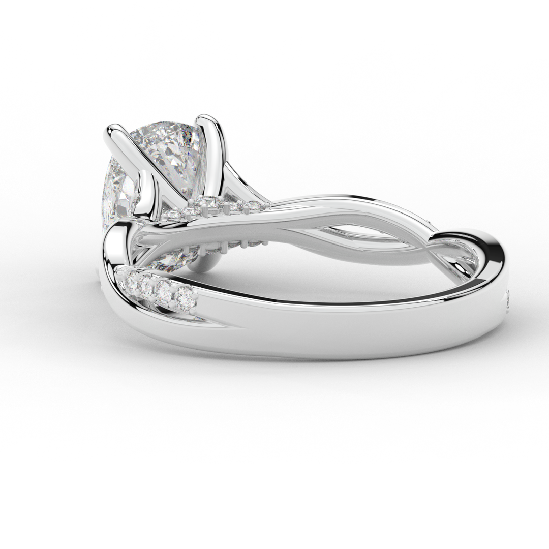 1.70CT.TW CUSHION LAB DIAMOND TWIST BAND ENGAGEMENT RING - Nazarelle