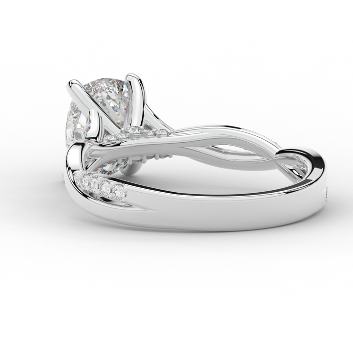 1.70CT.TW CUSHION LAB DIAMOND TWIST BAND ENGAGEMENT RING - Nazarelle