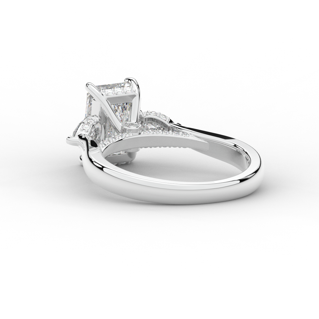 2.40CT.TW RADIANT LAB DIAMOND 3 STONE ENGAGEMENT RING - Nazarelle
