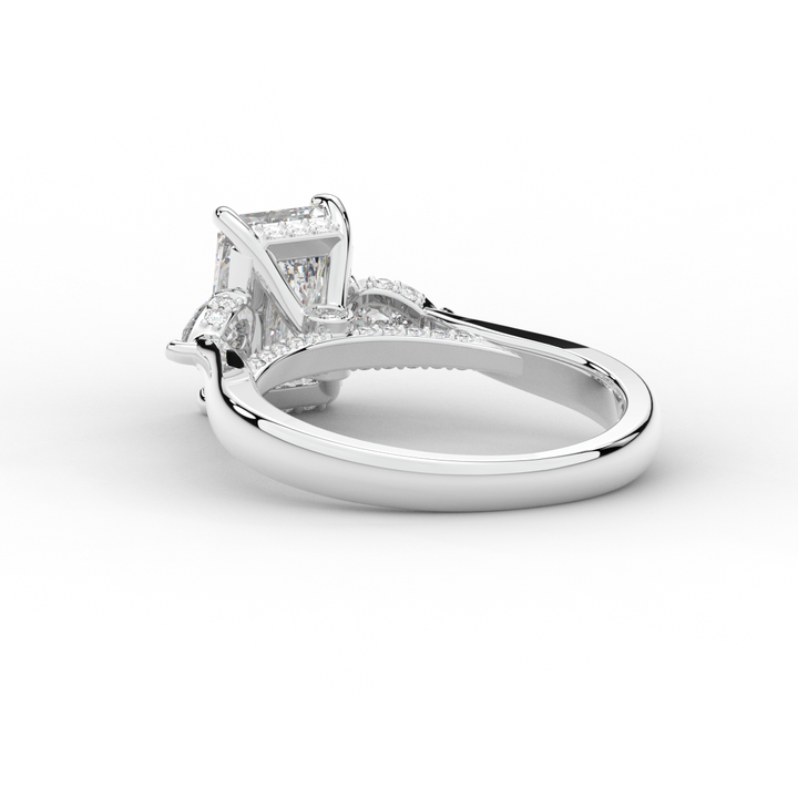 2.40CT.TW RADIANT LAB DIAMOND 3 STONE ENGAGEMENT RING - Nazarelle