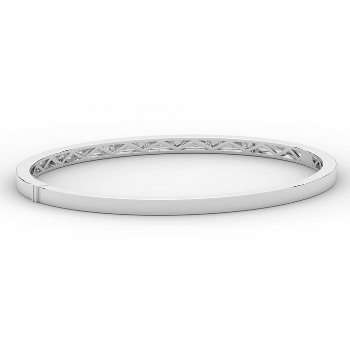 0.90CT.TW ROUND LAB DIAMOND BANGLE - Nazarelle