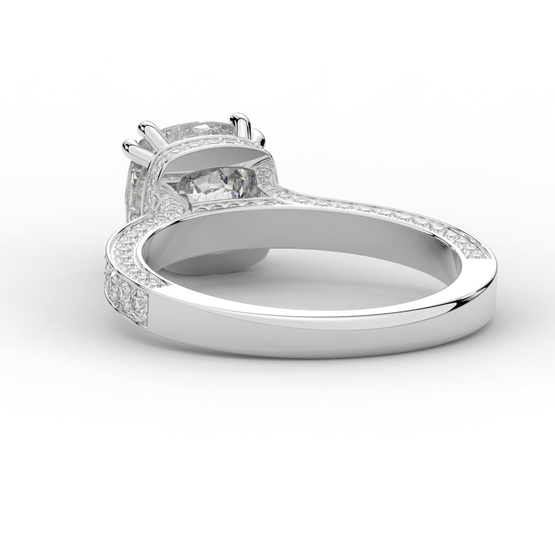 2.60CT.TW CUSHION LAB DIAMOND SOLITAIRE ENGAGEMENT RING - Nazarelle