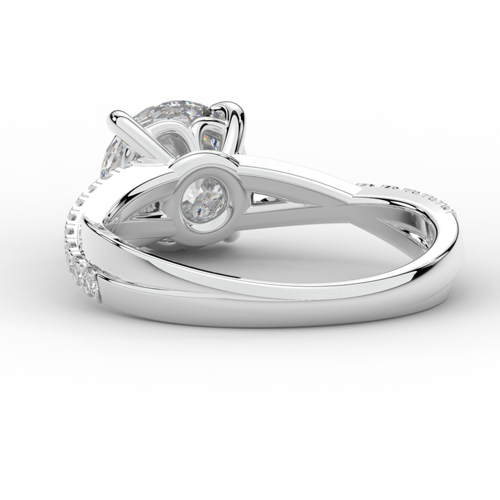 2.20CT.TW ROUND LAB DIAMOND TWISTBAND ENGAGEMENT RING - Nazarelle