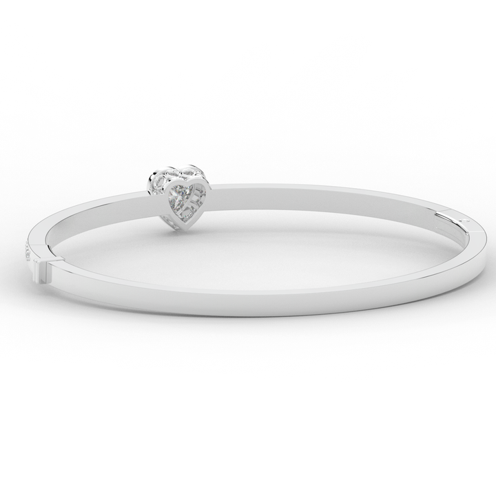 1.65CT.TW HEART AND ROUND LAB DIAMOND  BANGLE - Nazarelle