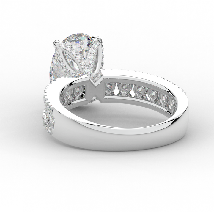 3.95CT.TW OVAL LAB DIAMOND SOLITAIRE ENGAGEMENT RING - Nazarelle