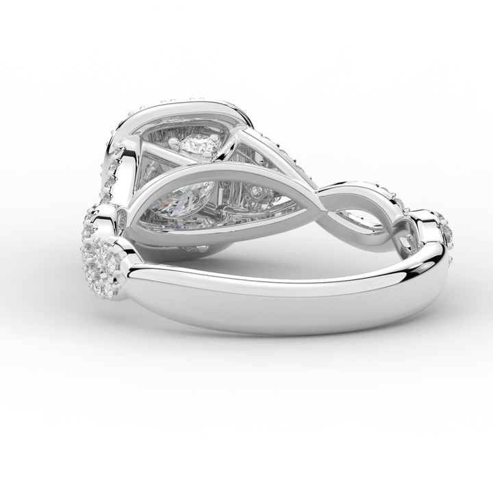 1.30CT.TW ROUND LAB DIAMOND HALO ENGAGEMENT RING - Nazarelle