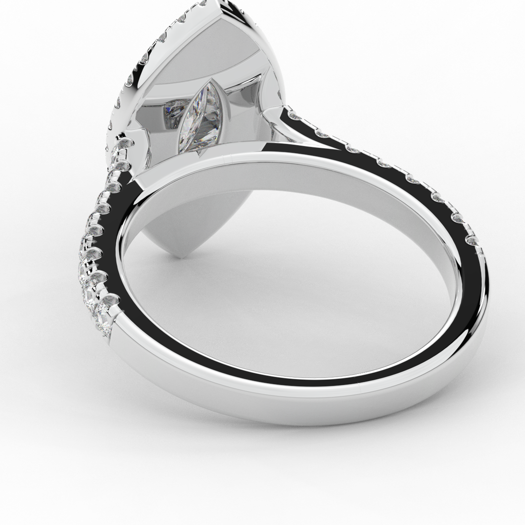 1.00CT.TW MARQUISE LAB DIAMOND HALO ENGAGEMENT RING - Nazarelle