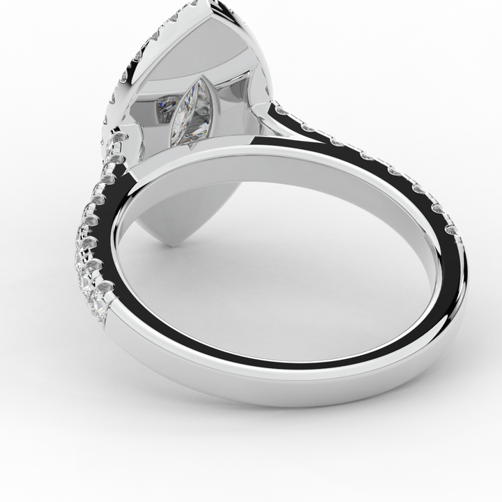 1.00CT.TW MARQUISE LAB DIAMOND HALO ENGAGEMENT RING - Nazarelle