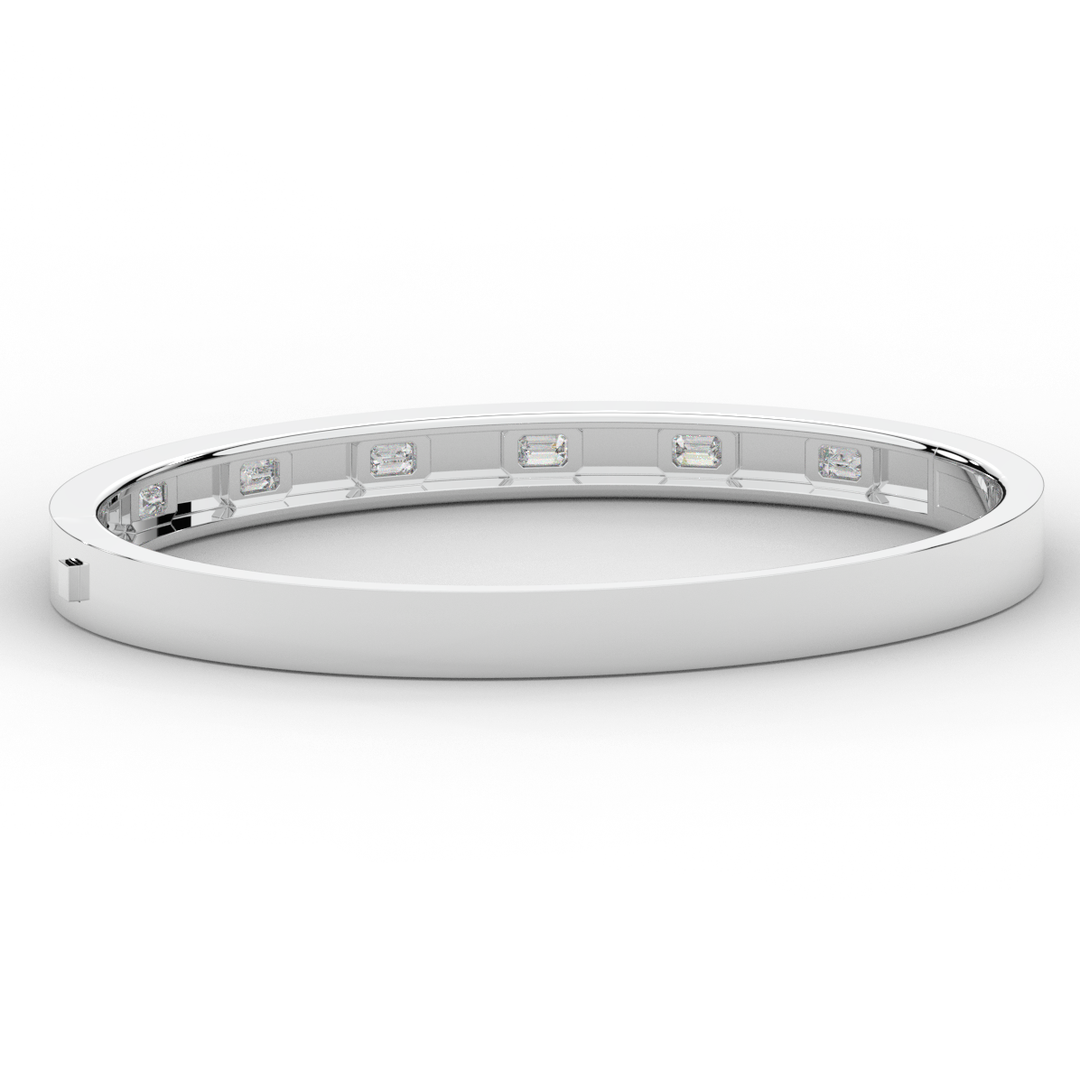 1.25CT.TW ROUND LAB DIAMOND BEZEL SET BANGLE - Nazarelle