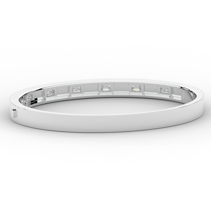 1.25CT.TW ROUND LAB DIAMOND BEZEL SET BANGLE - Nazarelle