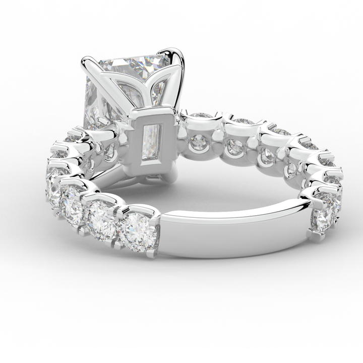 4.35CT.TW EMERALD CUT LAB DIAMOND ENGAGEMENT RING - Nazarelle