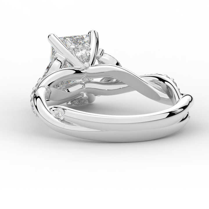 2.40CT.TW RADIANT LAB DIAMOND TWIST BAND ENGAGEMENT RING - Nazarelle