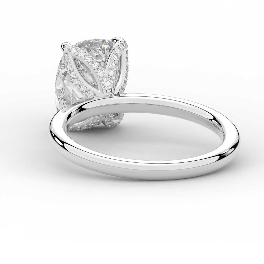 3.10CT.TW CUSHION LAB DIAMOND ENGAGEMENT RING - Nazarelle
