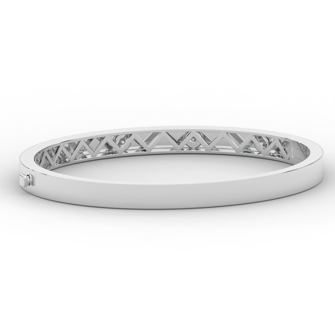 0.50CT.TW ROUND LAB DIAMOND BEZEL SET BANGLE - Nazarelle