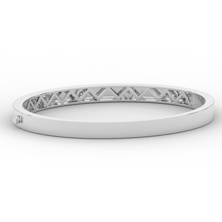 0.50CT.TW ROUND LAB DIAMOND BEZEL SET BANGLE - Nazarelle