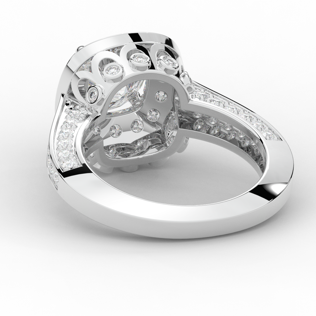 1.50CT.TW ROUND LAB DIAMOND HALO ENGAGEMENT RING - Nazarelle