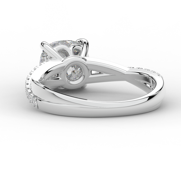 2.20CT.TW CUSHION LAB DIAMOND TWISTBAND ENGAGEMENT RING - Nazarelle