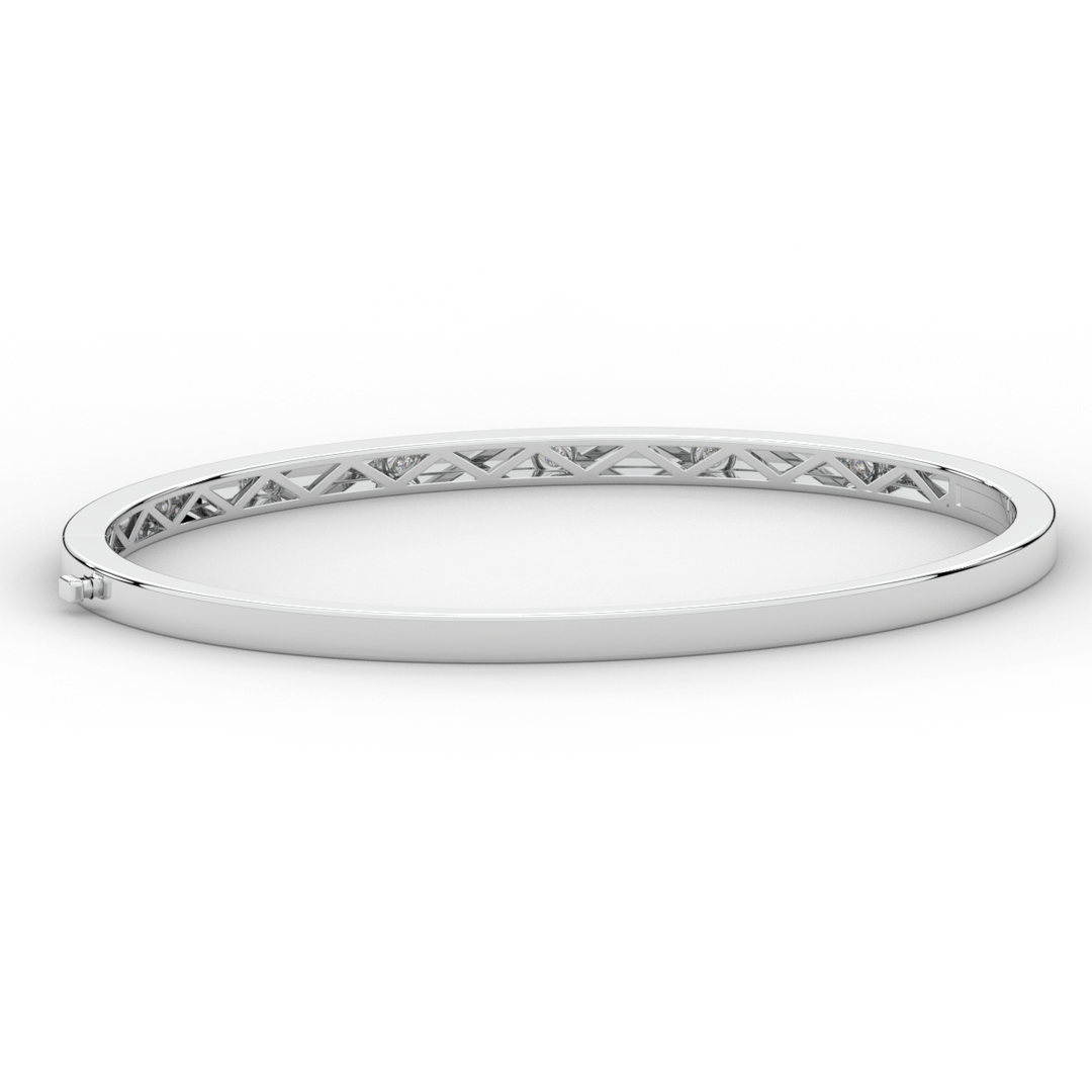 0.15CT.TW ROUND LAB BEZEL SET DIAMOND BANGLE - Nazarelle