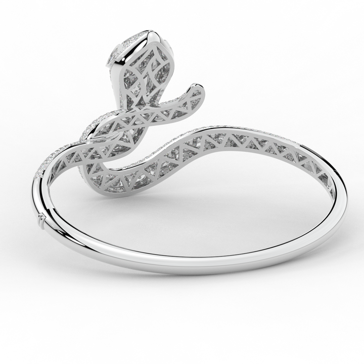 4.90CT.TW ROUND AND PEAR LAB DIAMOND SNAKE BANGLE - Nazarelle