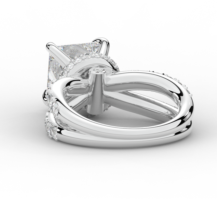5.25CT.TW PRINCESS LAB DIAMOND ENGAGEMENT RING - Nazarelle