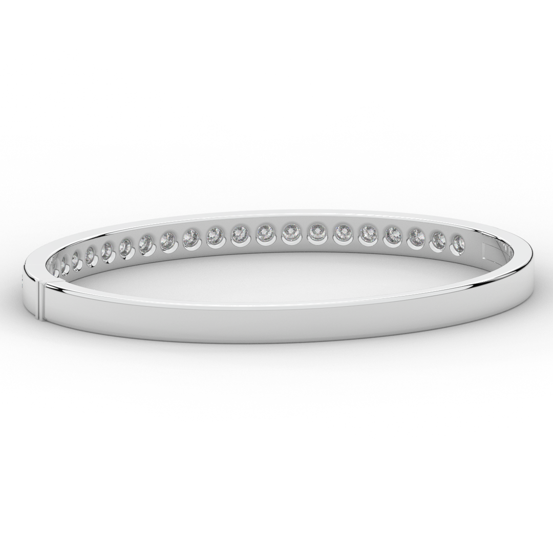 2.75CT.TW ROUND LAB CHANNEL SET DIAMOND BANGLE - Nazarelle