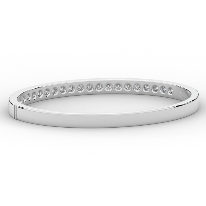 2.75CT.TW ROUND LAB CHANNEL SET DIAMOND BANGLE - Nazarelle