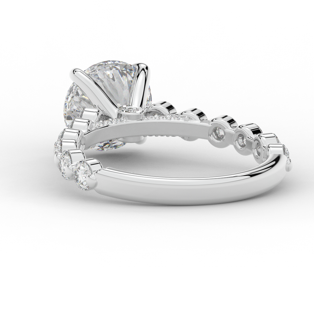 3.90CT.TW ROUND LAB DIAMOND ENGAGEMENT RING - Nazarelle