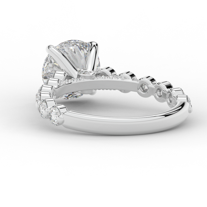 3.90CT.TW ROUND LAB DIAMOND ENGAGEMENT RING - Nazarelle