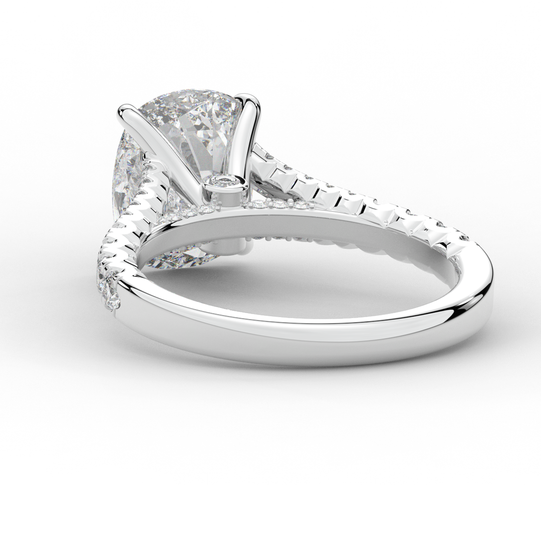 3.45CT.TW CUSHION LAB DIAMOND ENGAGEMENT RING - Nazarelle