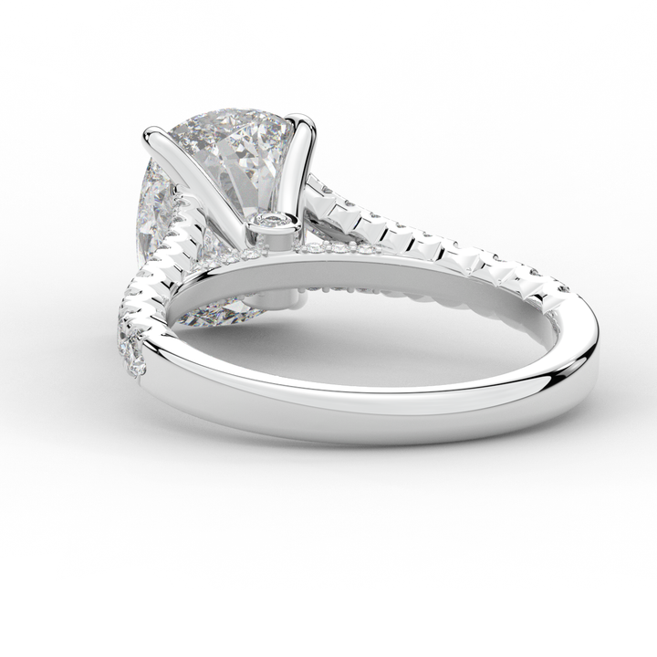 3.45CT.TW CUSHION LAB DIAMOND ENGAGEMENT RING - Nazarelle