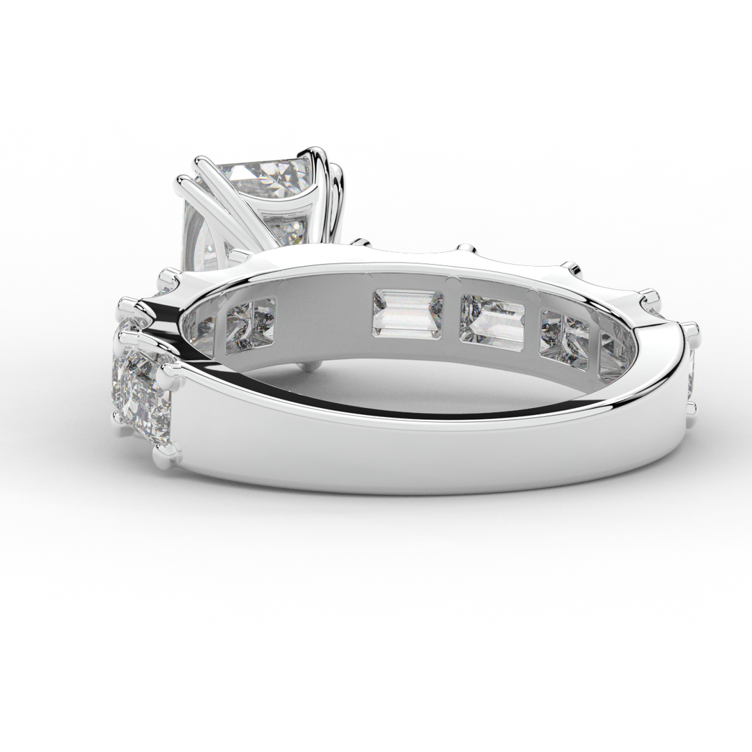 3.75CT.TW EMERALD CUT LAB DIAMOND SOLITAIRE ENGAGEMENT RING - Nazarelle