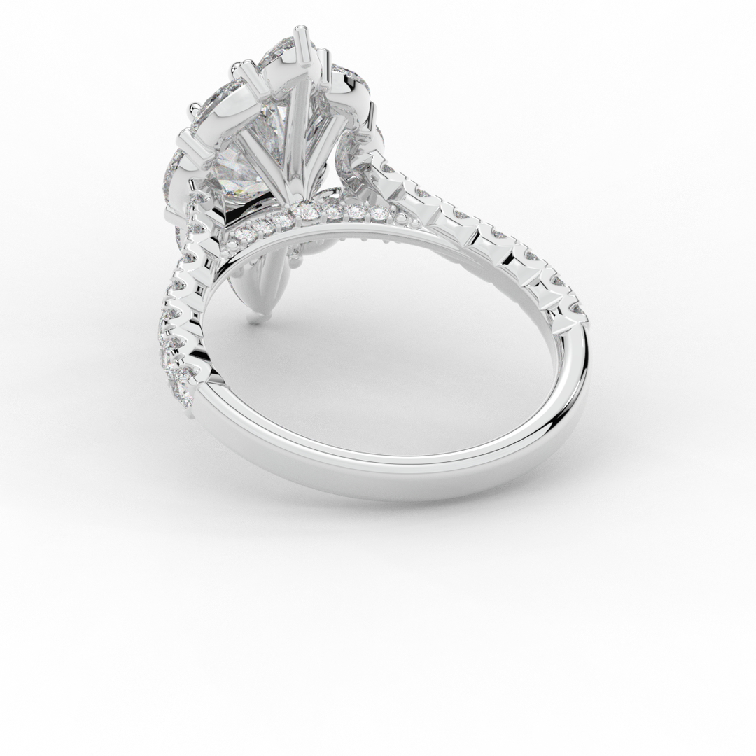 2.75CT.TW OVAL LAB DIAMOND HALO ENGAGEMENT RING - Nazarelle