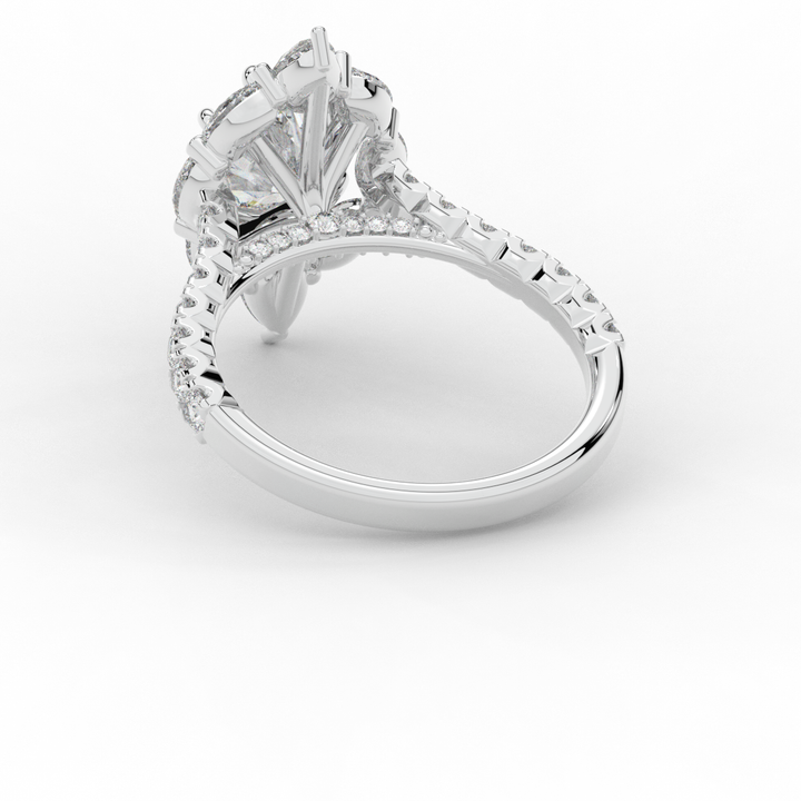 2.75CT.TW OVAL LAB DIAMOND HALO ENGAGEMENT RING - Nazarelle