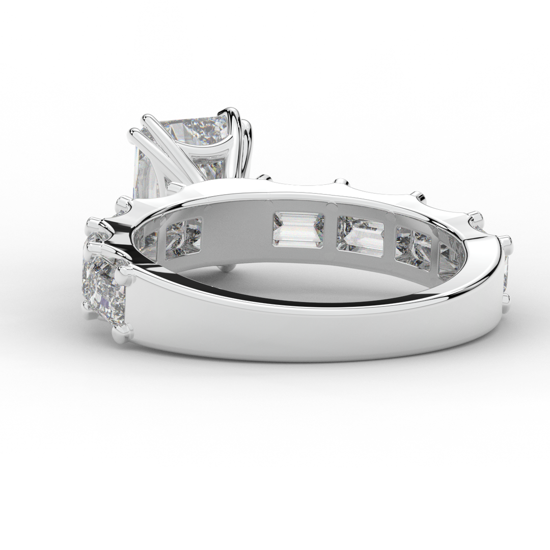 3.75CT.TW RADIANT LAB DIAMOND SOLITAIRE ENGAGEMENT RING - Nazarelle
