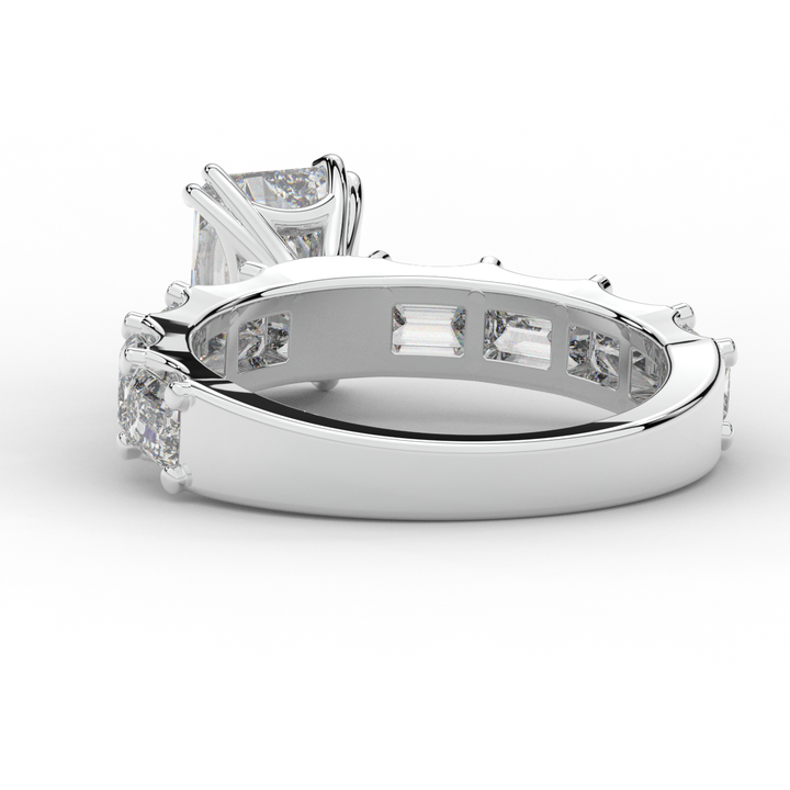 3.75CT.TW RADIANT LAB DIAMOND SOLITAIRE ENGAGEMENT RING - Nazarelle