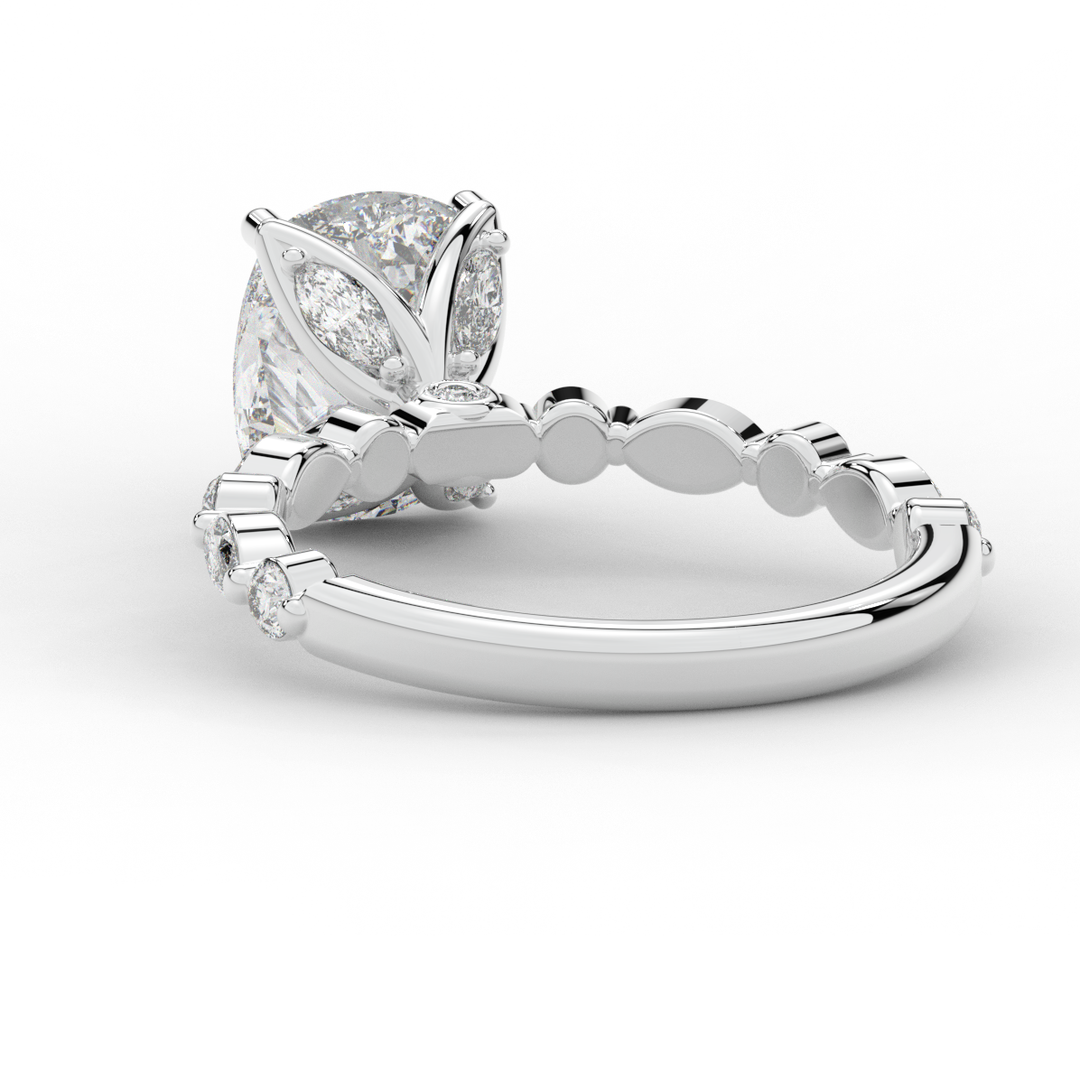 2.60CT.TW CUSHION LAB DIAMOND SOLITAIRE ENGAGEMENT RING - Nazarelle