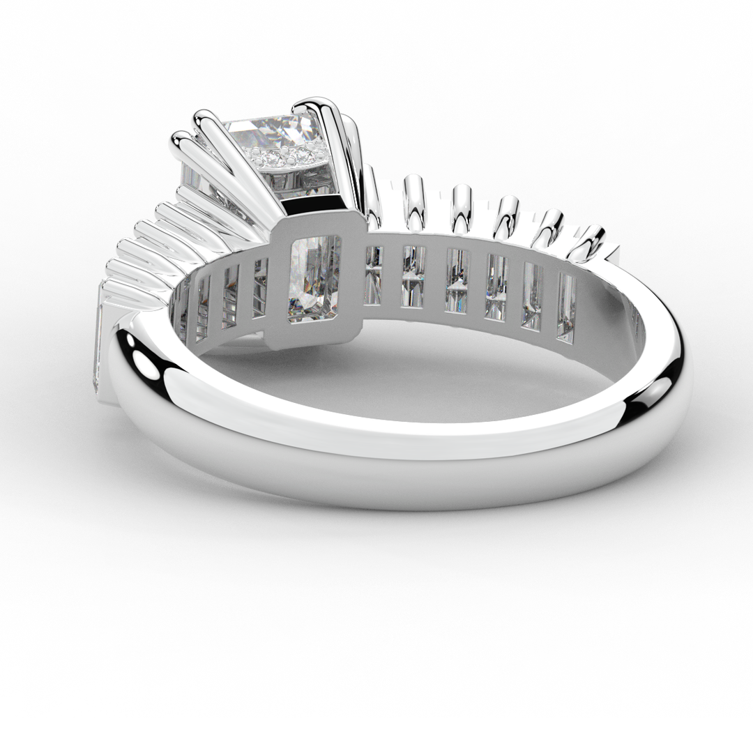 2.60CT.TW EMERALD CUT LAB DIAMOND ENGAGEMENT RING - Nazarelle