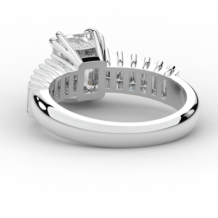 2.60CT.TW EMERALD CUT LAB DIAMOND ENGAGEMENT RING - Nazarelle