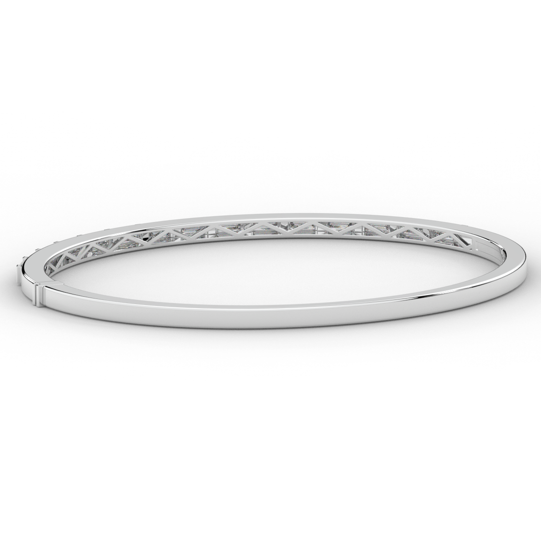 1.50CT.TW BAGUETTE LAB DIAMOND SHARED PRONG BANGLE - Nazarelle