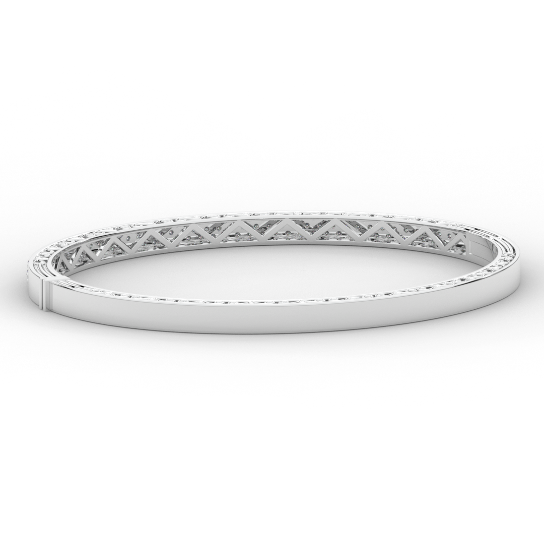 0.75CT.TW 3 ROW ROUND LAB DIAMOND  BANGLE - Nazarelle