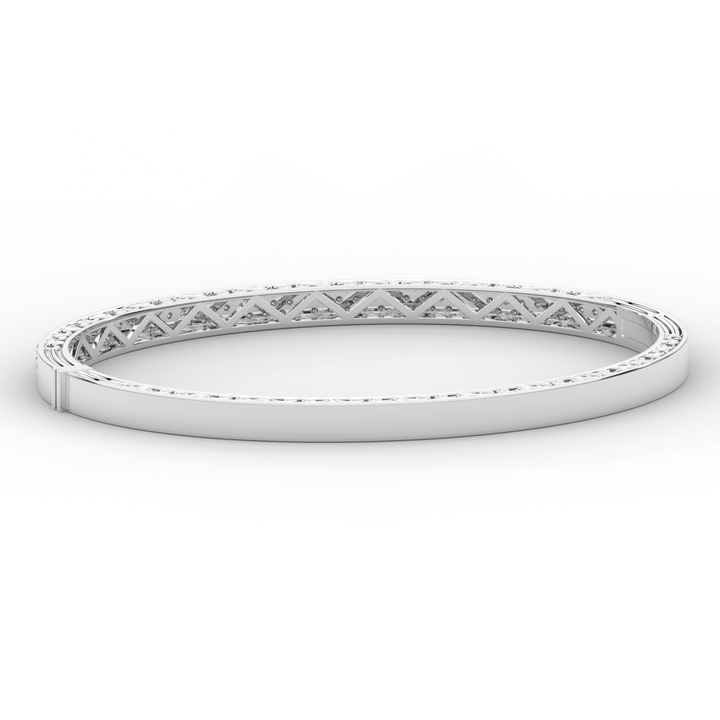 0.75CT.TW 3 ROW ROUND LAB DIAMOND  BANGLE - Nazarelle