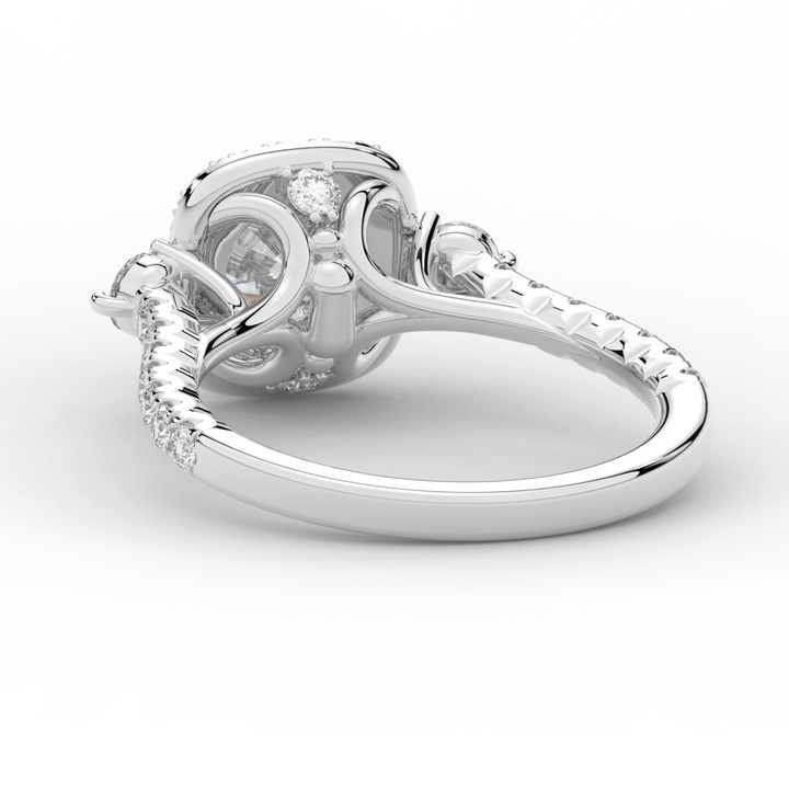 1.75CT.TW ROUND LAB DIAMOND HALO ENGAGEMENT RING - Nazarelle